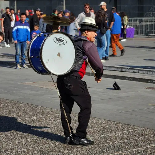 Authentic local culture in Santiago showing a traditional Chinchinero