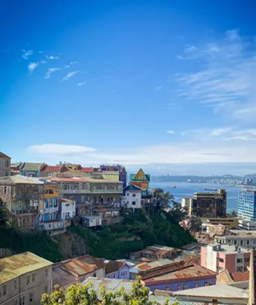 Colorful hills and street art in Valparaiso Chile with Casablanca wine